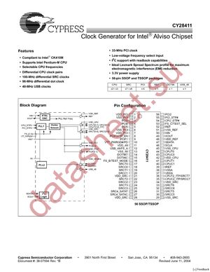CY28411OXC-1 datasheet  
